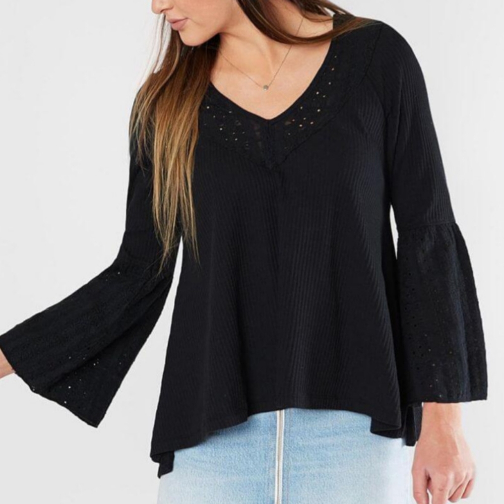Free People Parisian nights top in black, size small - Picture 1 of 7